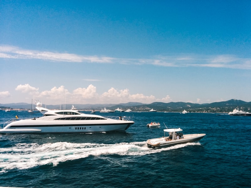 white and blue boat on sea under blue sky during daytime